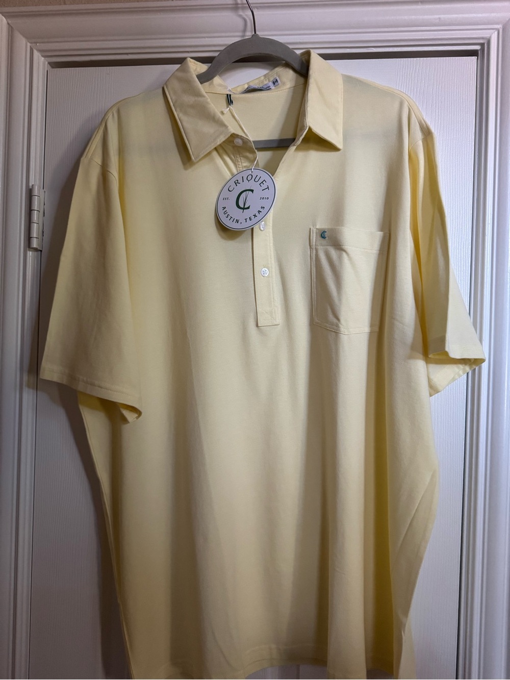 Criquet Light Yellow Men’s Polo with Chest Pocket